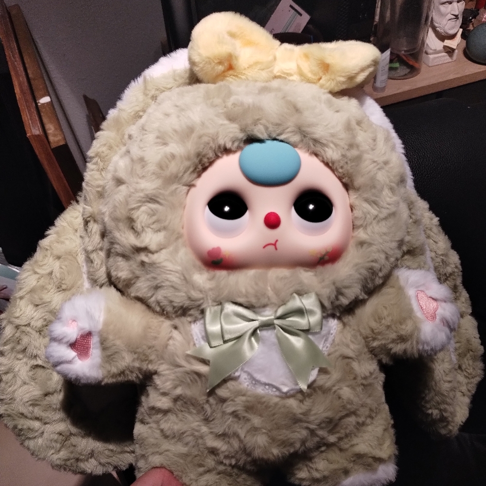 Baby Three Cute Plush Bunny Doll with Bow